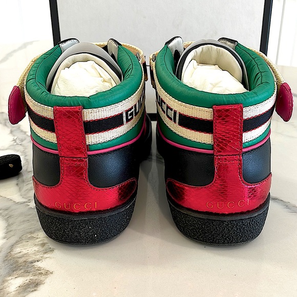 Gucci Mens Ace High Top Sneakers - Picture 3 of 7